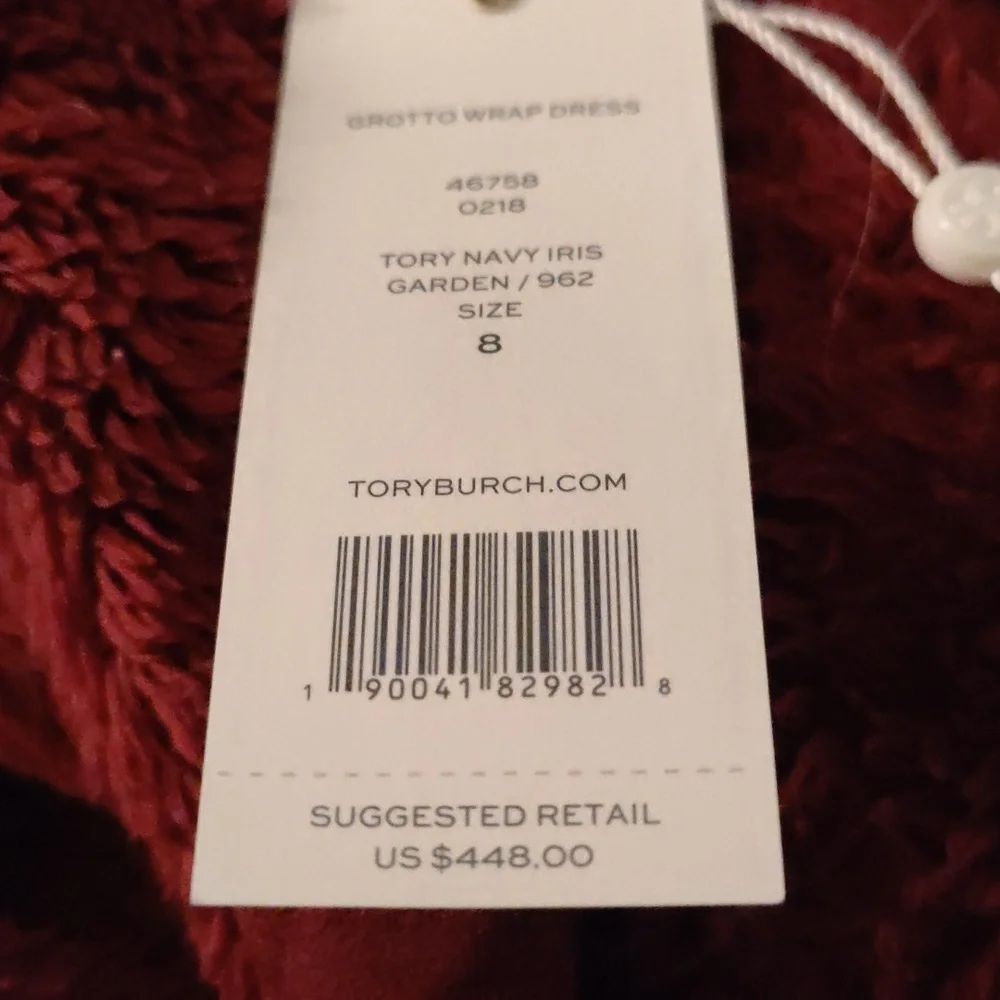 Tori Burch Navy Iris Garden Grotto Wrap Dress
